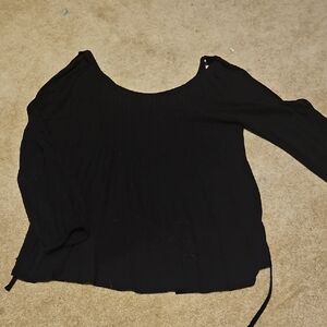 Black Open Shoulder Top